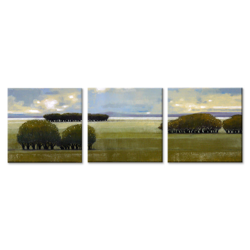 'Nice Green' Wrapped Canvas Wall Art Set
