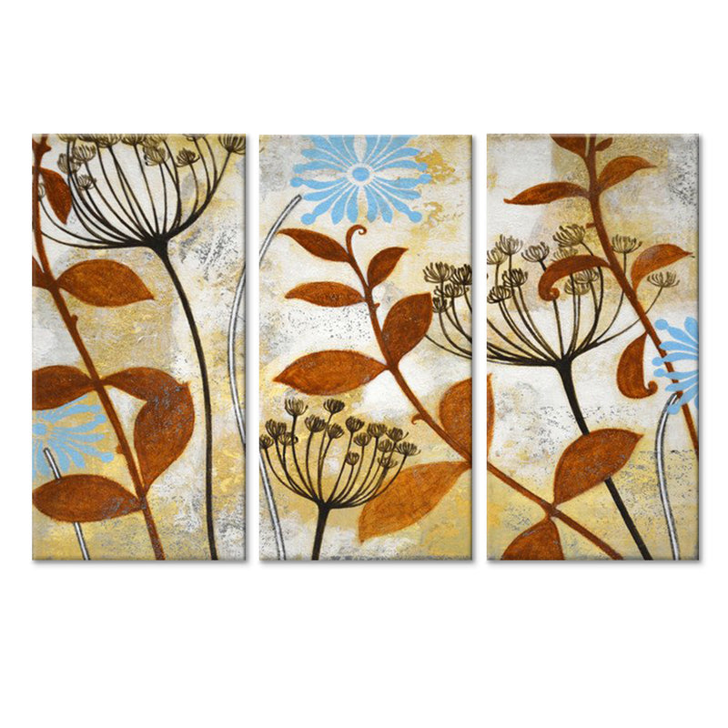 'Meadow Melody I/II/III' 3 Piece Wrapped Canvas Wall Art Set