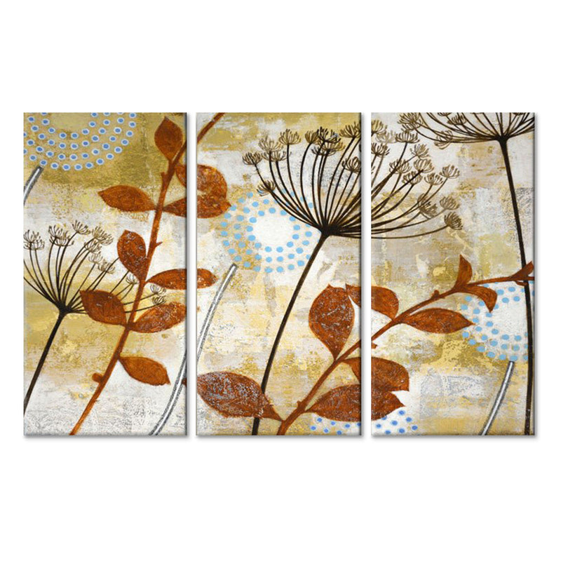 'Meadow Melody IV/V/VI' 3 Piece Wrapped Canvas Wall Art Set