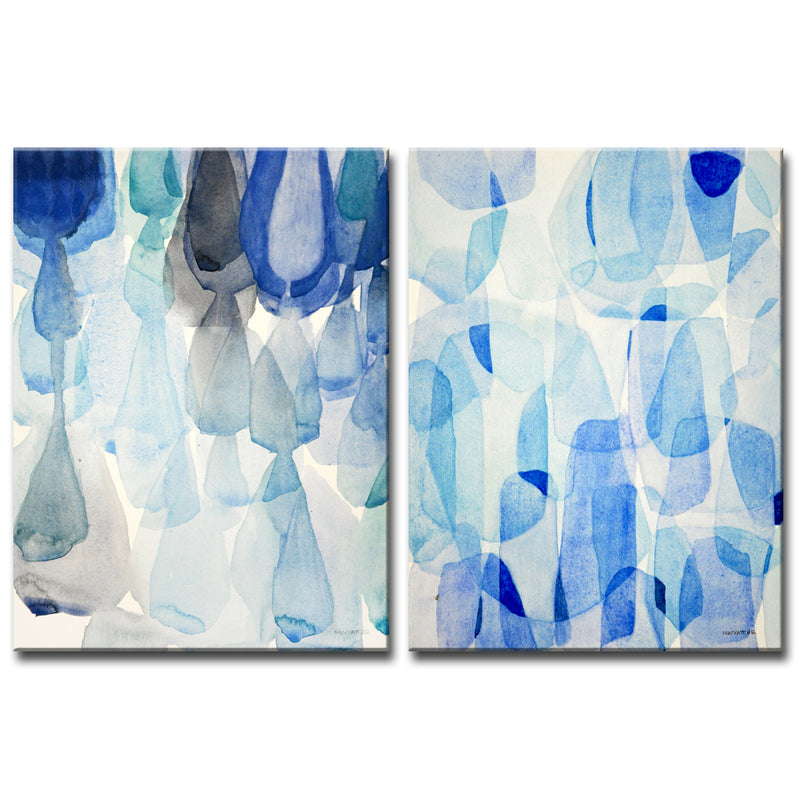 'Down Pour & Heavy Rain' 2 Piece Wrapped Canvas Wall Art Set