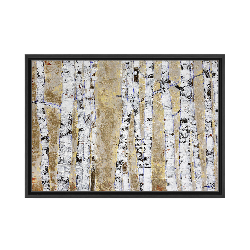October Birch Grove Framed Canvas Wall Art