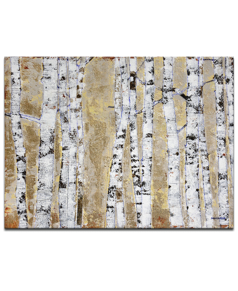 'October Birch Grove' Wrapped Canvas Wall Art