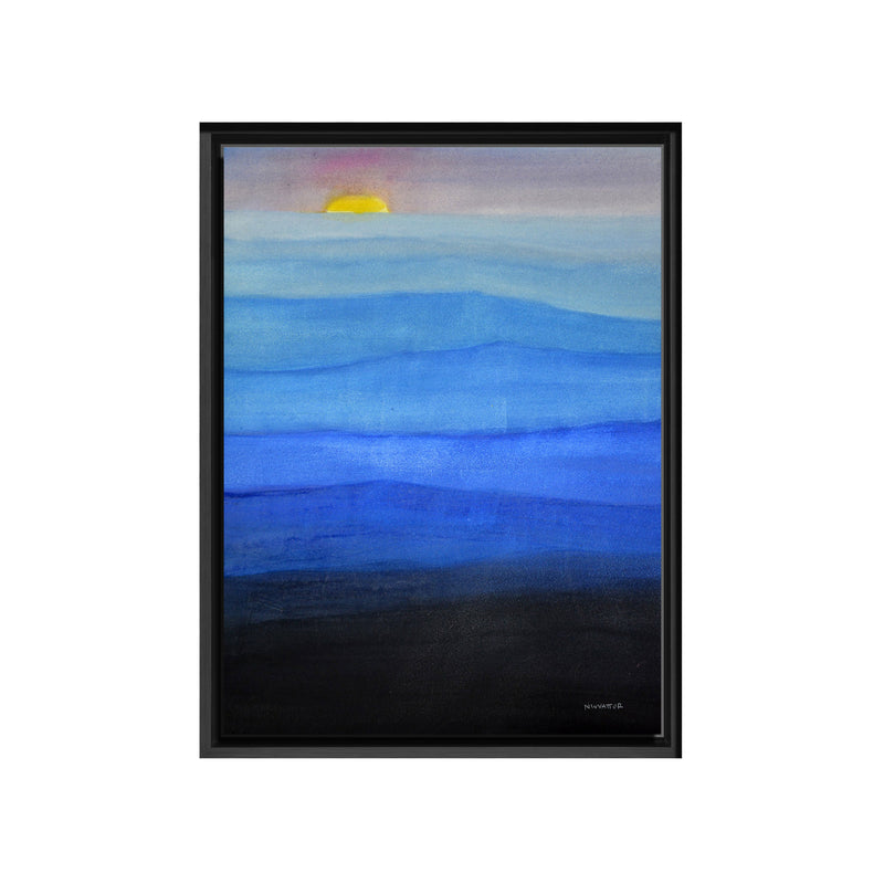Misty Blues Framed Canvas Wall Art