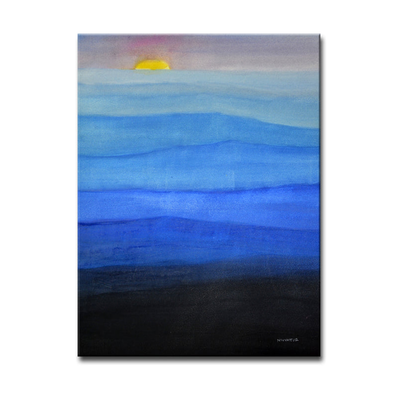 'Misty Blues' Wrapped Canvas Wall Art