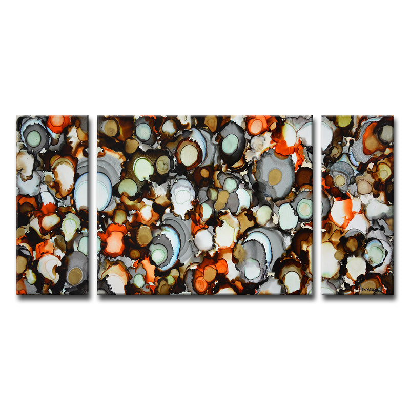 'Copper, Iron, Jade' Wrapped Canvas Wall Art