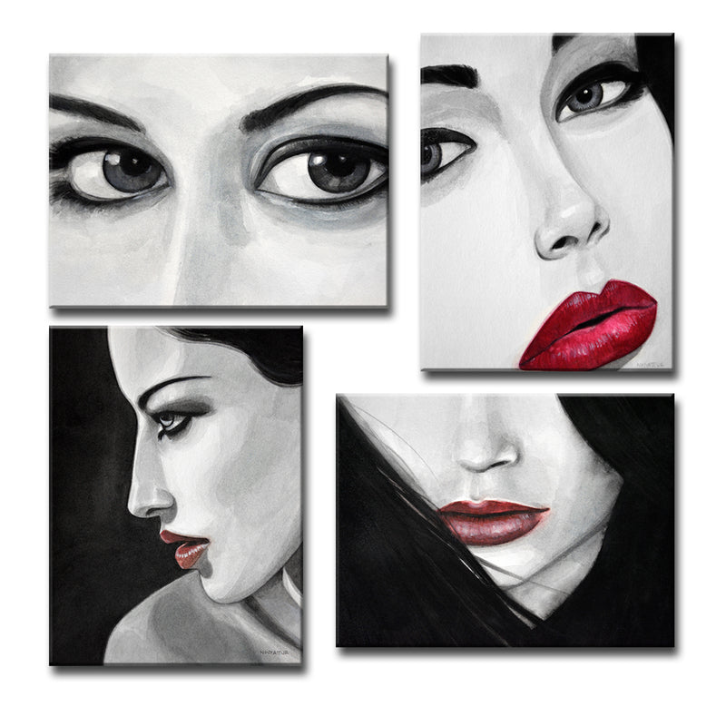 'Allure I-IV' Wrapped Canvas Wall Art