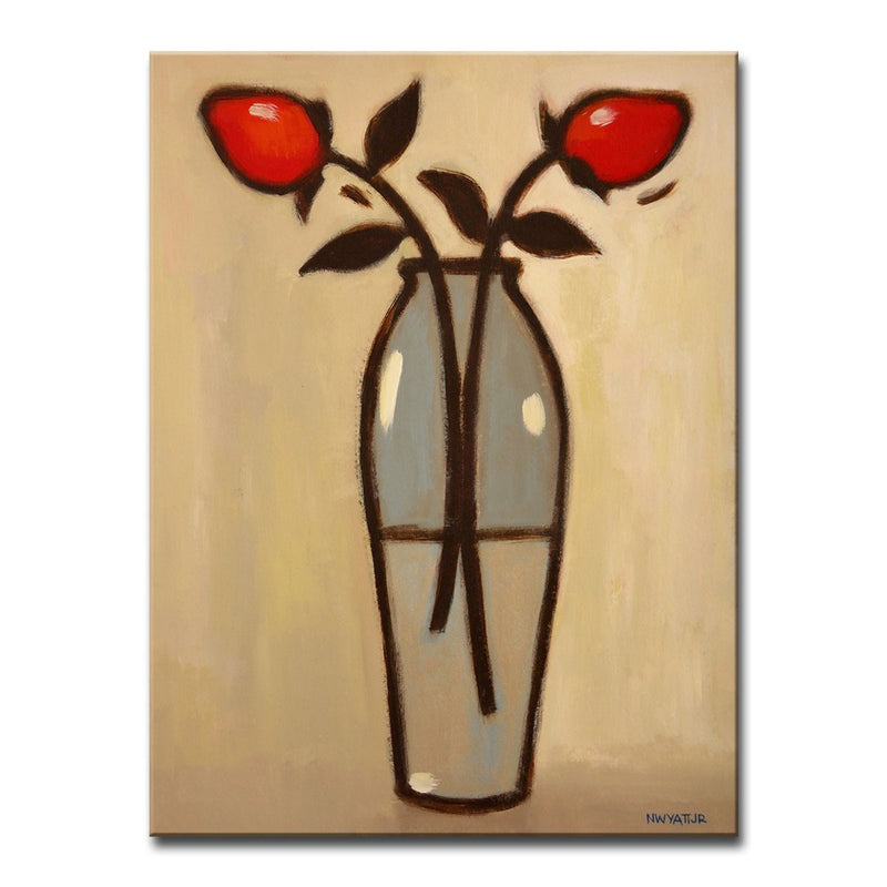 'Minimalist Rose II' Wrapped Canvas Wall Art