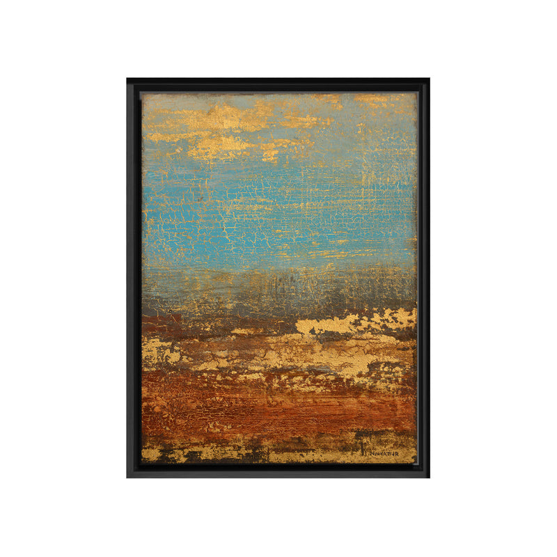 Golden Stream Framed Canvas Wall Art