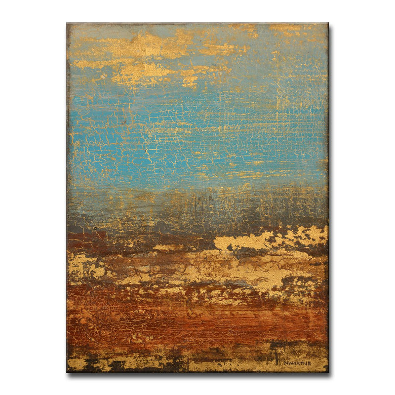 'Golden Stream' Wrapped Canvas Wall Art