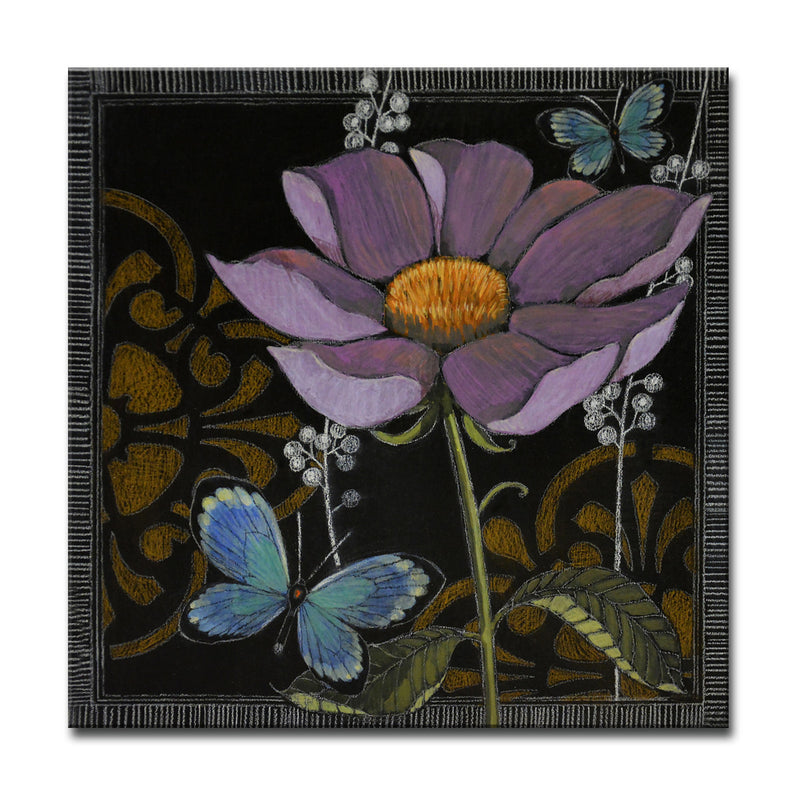 'Gilt Slate Flora I' Wrapped Canvas Wall Art