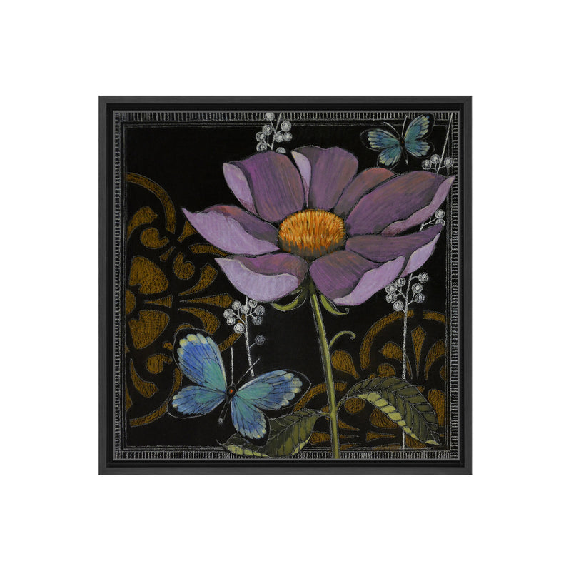 Gilt Slate Flora I Framed Canvas Wall Art