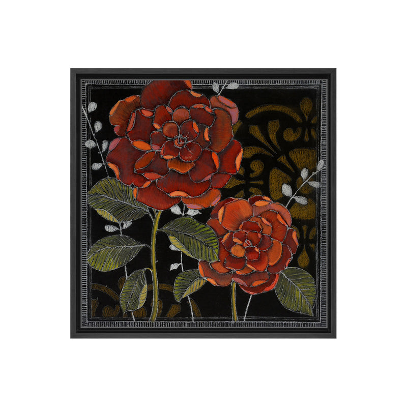 Gilt Slate Flora II Framed Canvas Wall Art
