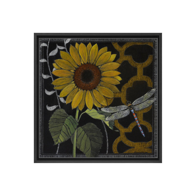 Gilt Slate Flora IV Framed Canvas Wall Art