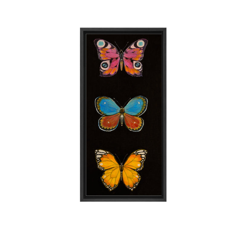 Butterfly Trio I Framed Canvas Wall Art