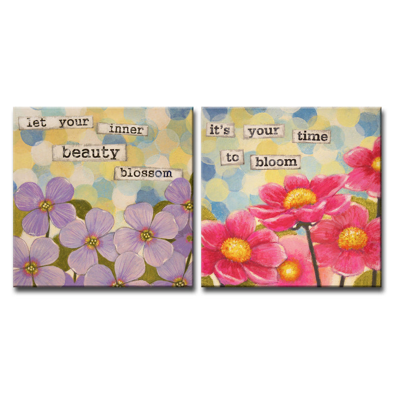 'Affirmation I/II' 2 PieceWrapped Canvas Wall Art Set