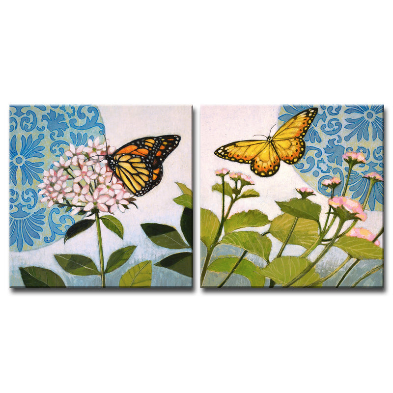 'Flitter I/II' 2 Piece Wrapped Canvas Wall Art Set