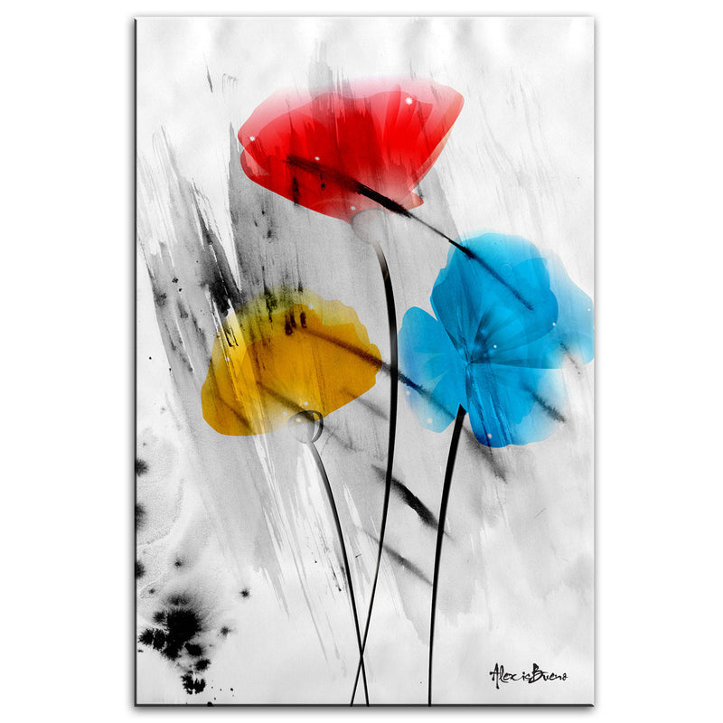 Painted Petals III-B' Wrapped Canvas Wall Art