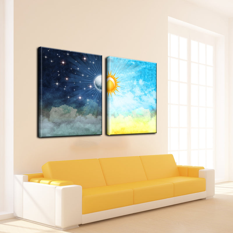Night & Day' Wrapped Canvas Wall Art - Ready2HangArt