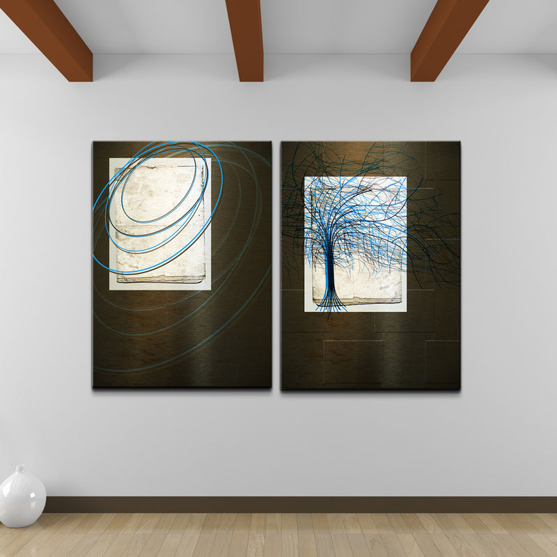 Abstract Spa XXVIII' 2 Piece Wrapped Canvas Wall Art Set