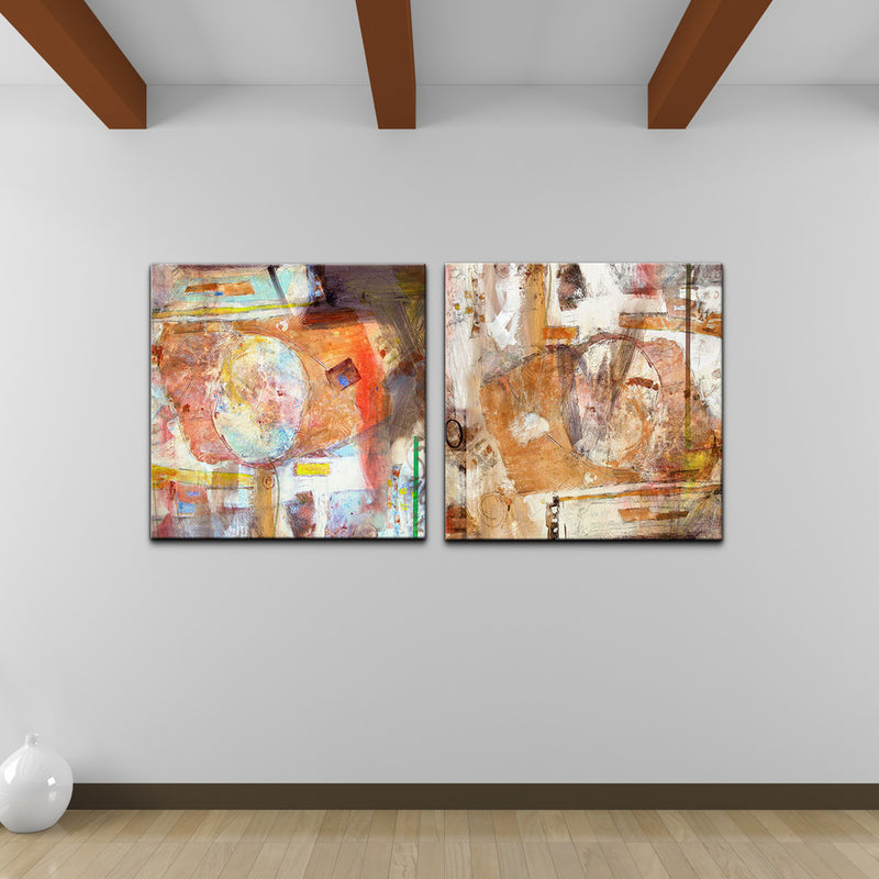 Abstract Spa' 2-piece Wrapped Canvas Wall Art