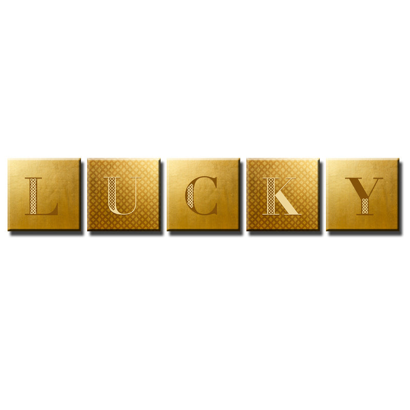 Lucky' 5 Piece Wrapped Canvas Wall Art Set