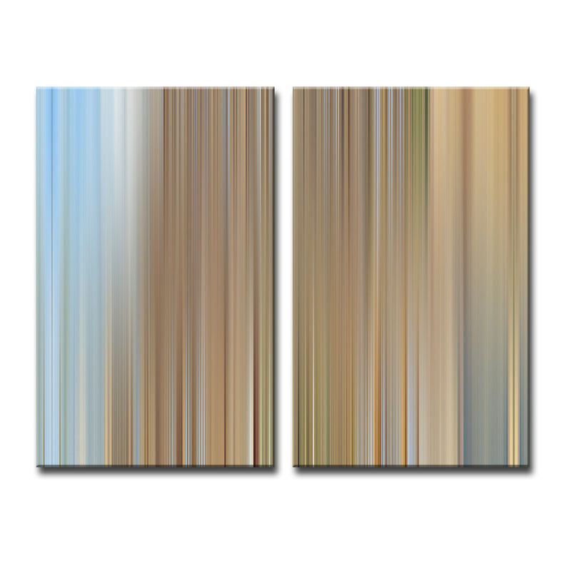 Blur Stripes XXV' 2 Piece Wrapped Canvas Wall Art Set
