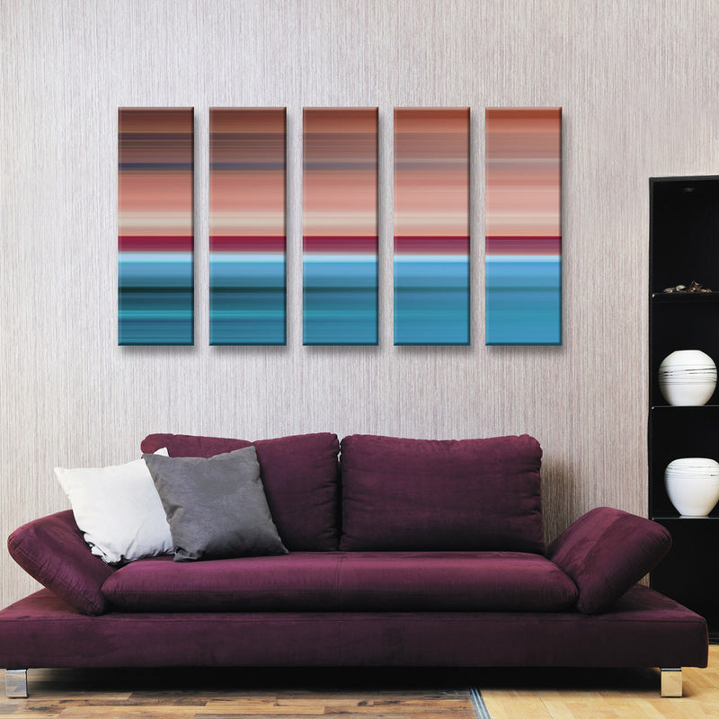 Blur Stripes XXVI' 5 Piece Wrapped Canvas Wall Art Set
