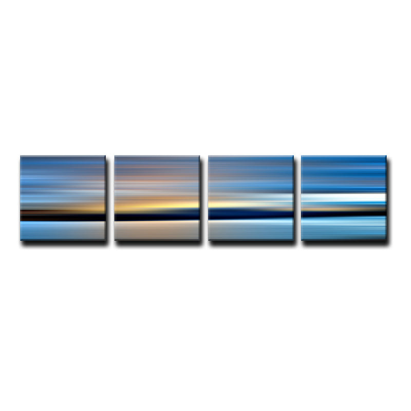 Blur Stripes XXXVIII' 4 Piece Wrapped Canvas Wall Art Set