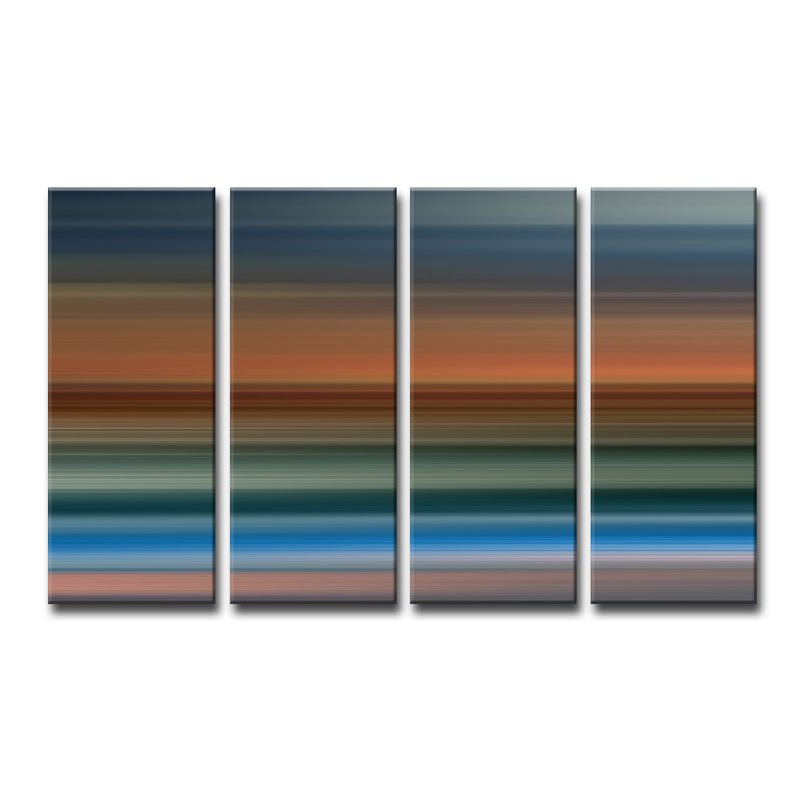 Blur Stripes XL' 4 Piece Wrapped Canvas Wall Art Set