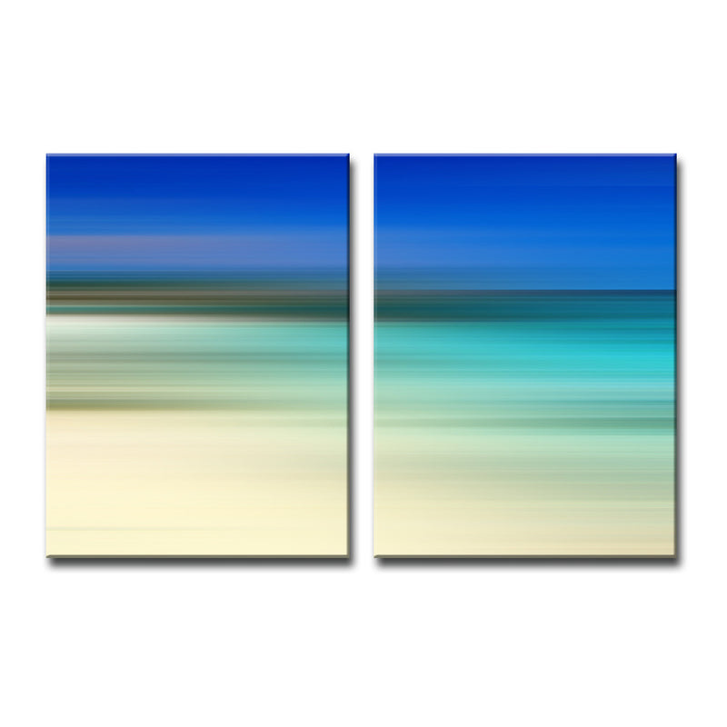 Blur Stripes XLVII' 2 Piece Wrapped Canvas Wall Art Set