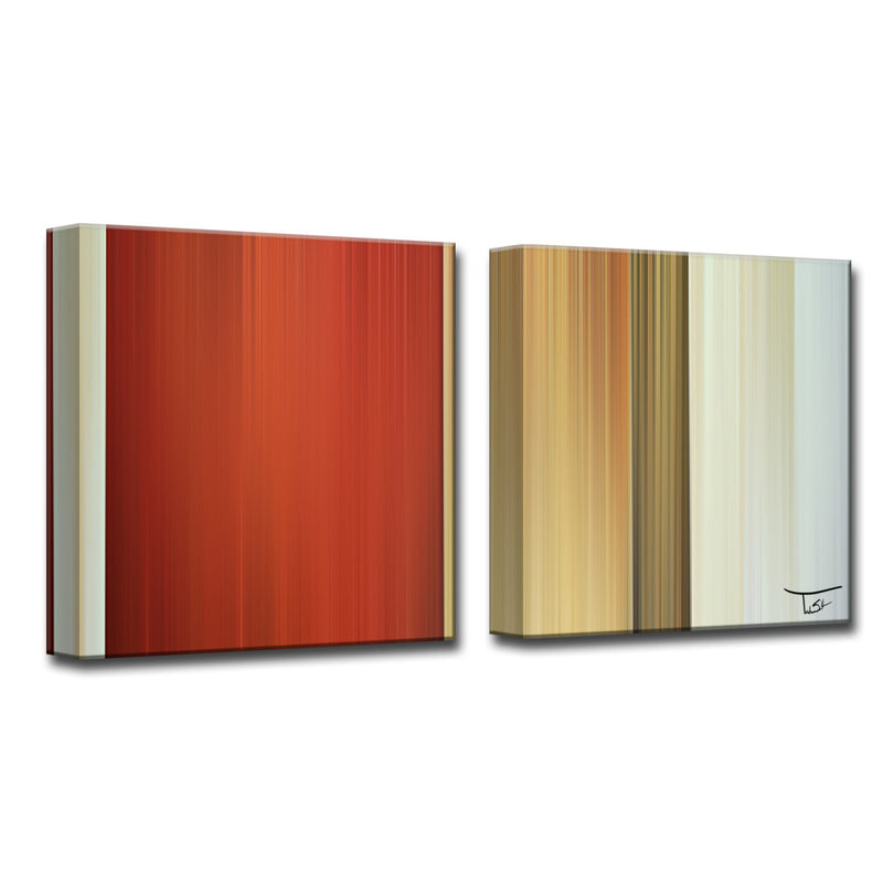 Blur Stripes LXIV' Wrapped Canvas Wall Art Set