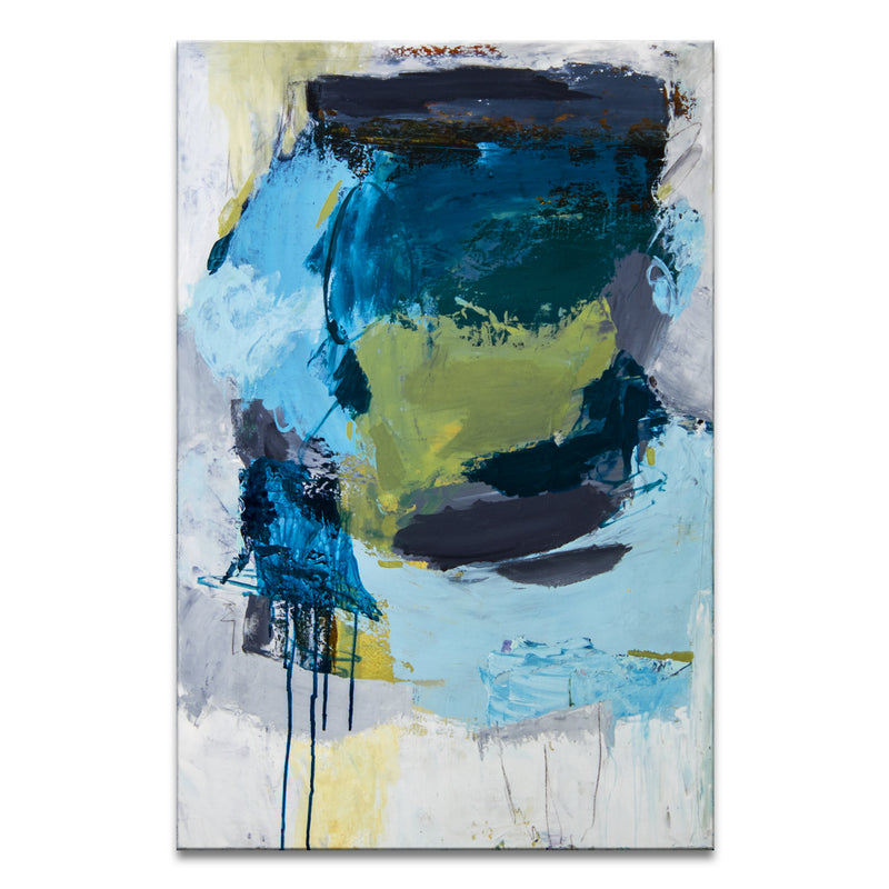 'Aqua Stack' Wrapped Canvas Wall Art