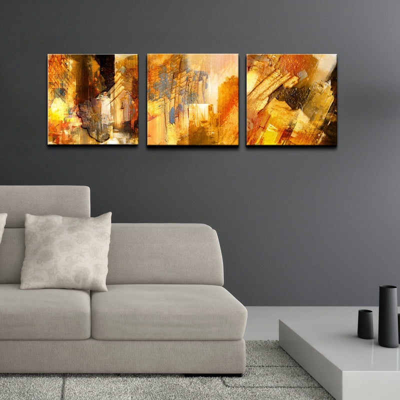 'Abstract' 3-Piece Wrapped Canvas Wall Art Set