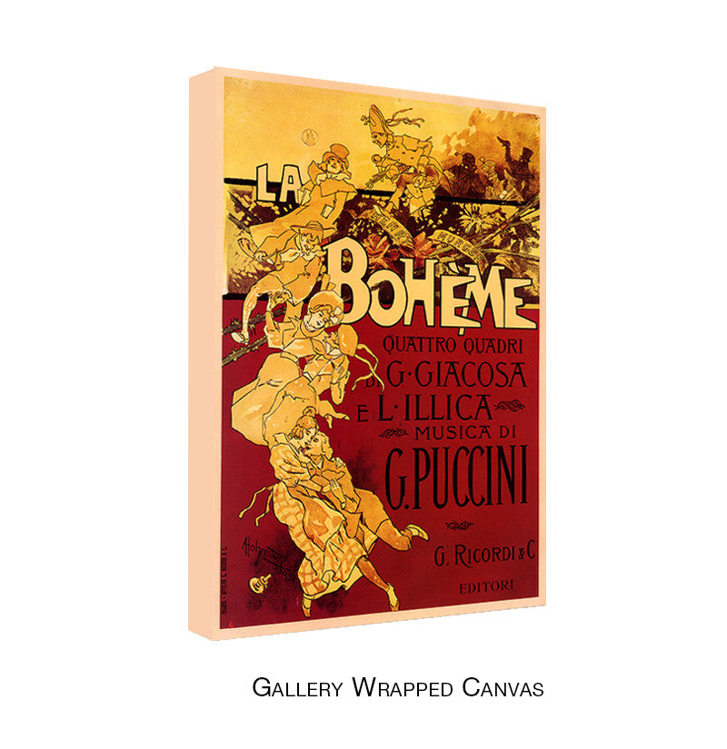 Vintage Boheme Puccini by Adolfo Hohenstein Wrapped Wrapped Canvas Wall Art
