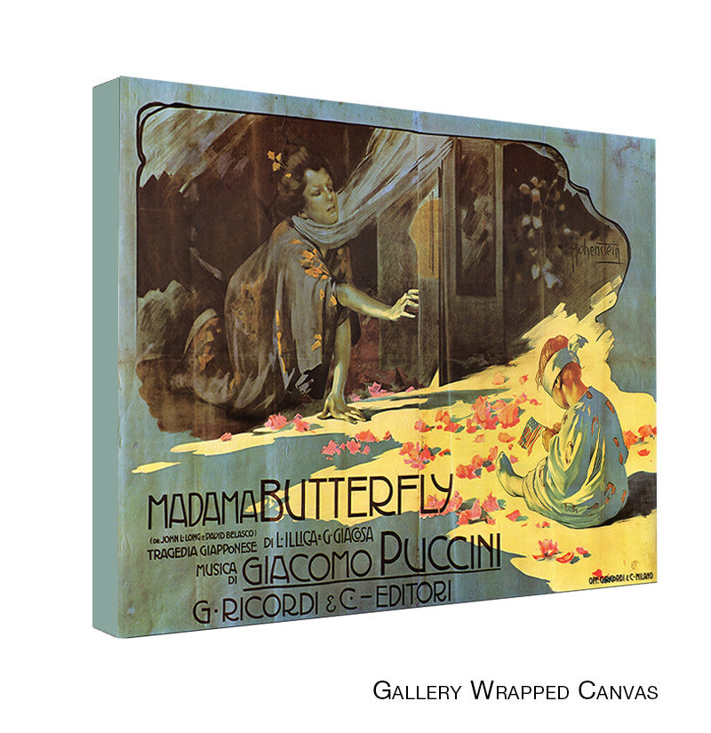 Vintage Madama Butterfly Wrapped Wrapped Canvas Wall Art