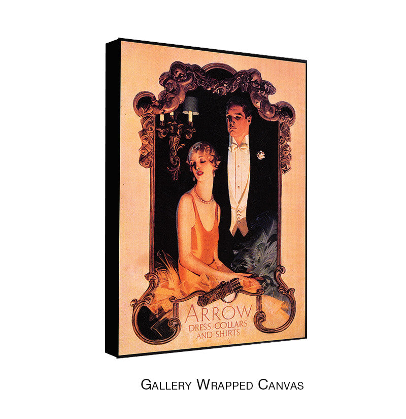 Vintage Arrow Dress Collars & Shirts by Joseph Leyendecker Wrapped Wrapped Canvas Wall Art