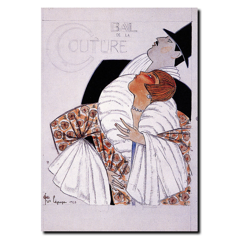 Vintage Bal de la Couture by Georges Lepape Wrapped Wrapped Canvas Wall Art