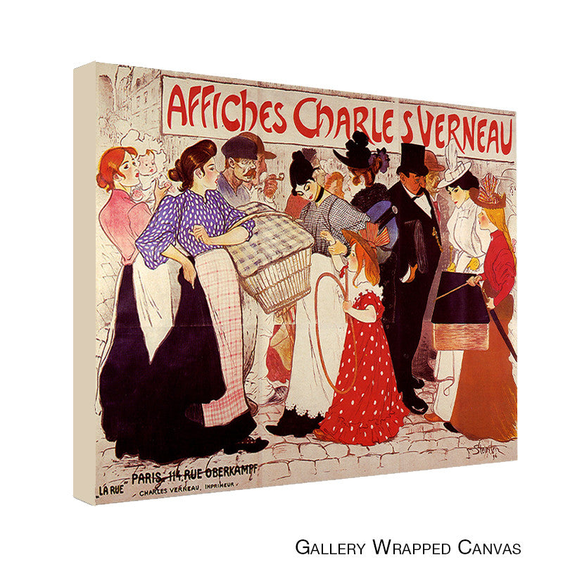 Vintage Affiches Charles Verneau by Steinlen Wrapped Wrapped Canvas Wall Art