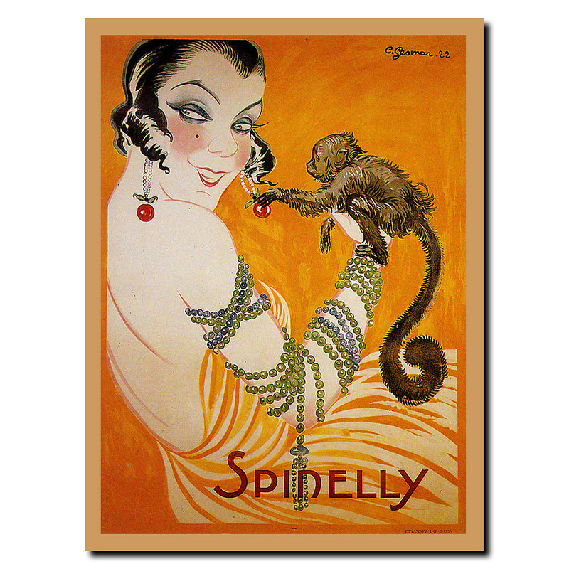 Vintage Spinelly Wrapped Wrapped Canvas Wall Art