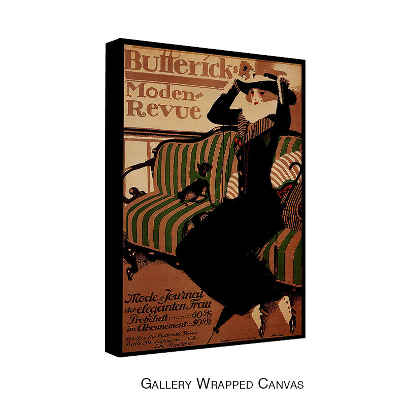 Vintage Buttericks Moden Reveue by Paul Scheurich Wrapped Wrapped Canvas Wall Art