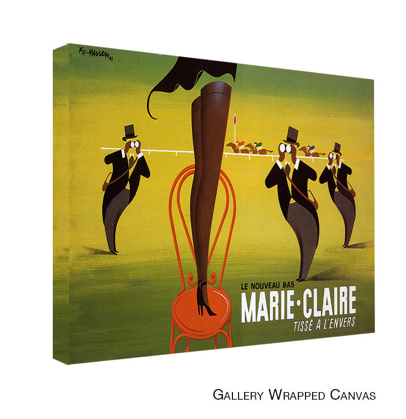 Vintage Le Nouveau Bas Marie-Claire by Pierre Fix-Masseau  Wrapped Wrapped Canvas Wall Art