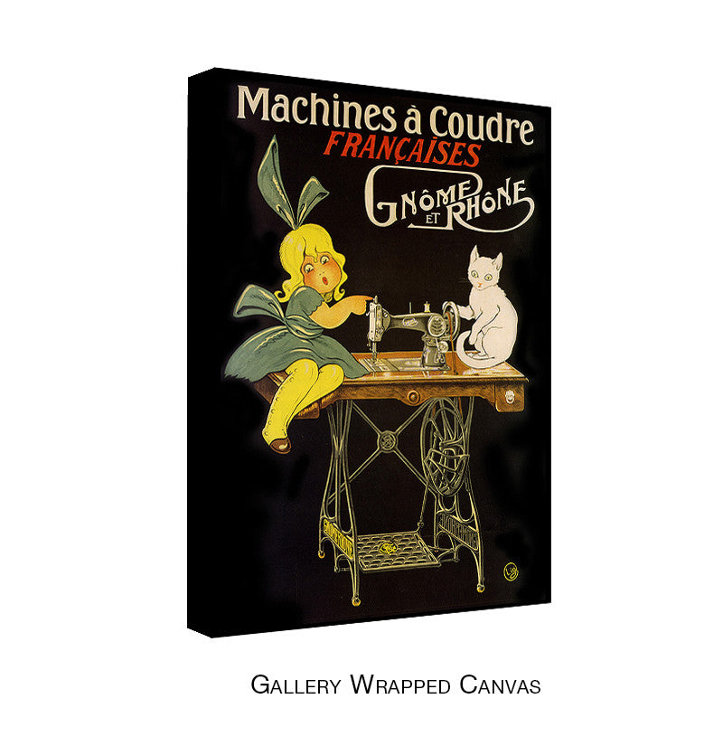 Vintage Machines a Coudre Wrapped Wrapped Canvas Wall Art