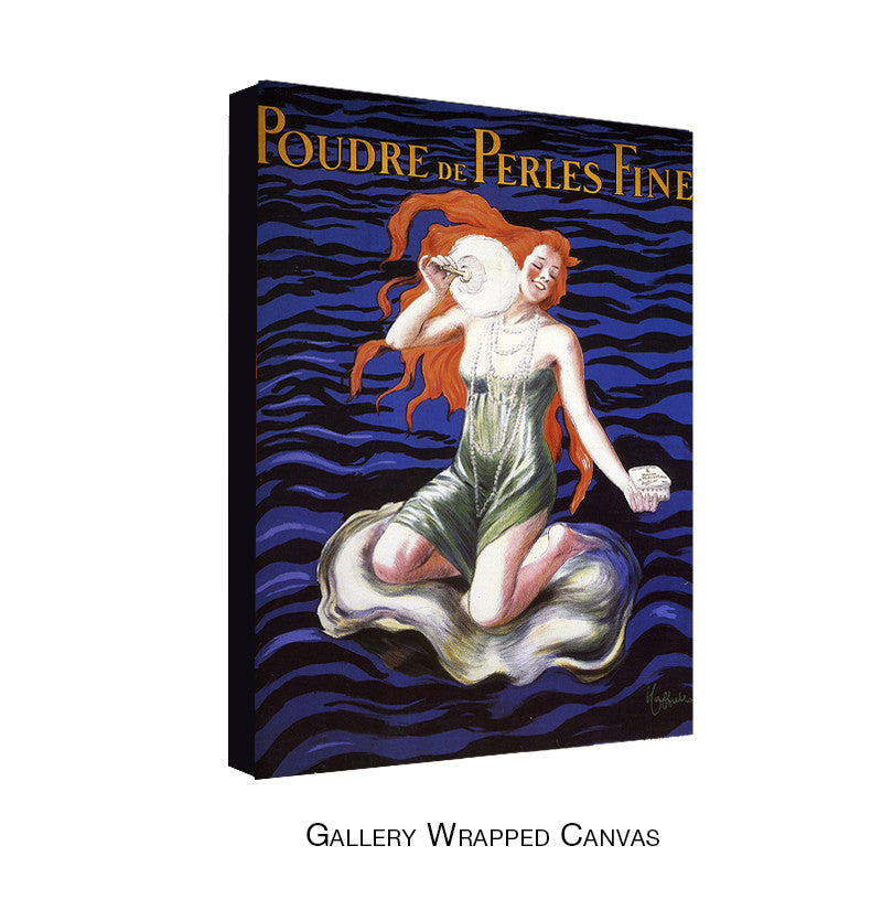 Vintage Poudre de Perles by Leonetto Cappiello Wrapped Wrapped Canvas Wall Art