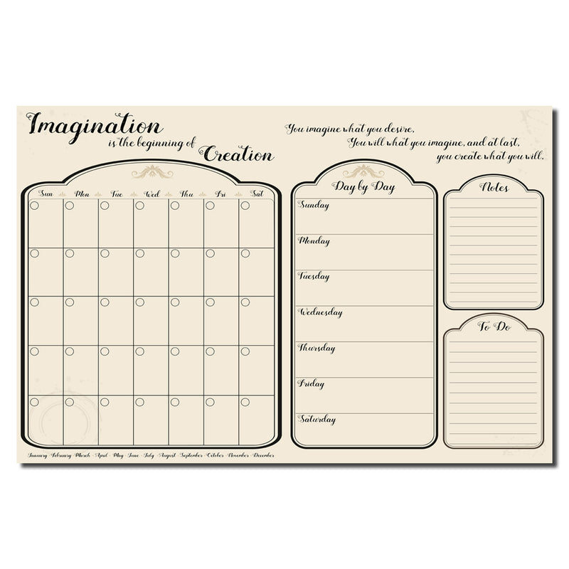 Imagine' Dry Erase Monthly Calendar and Planner on ArtPlexi
