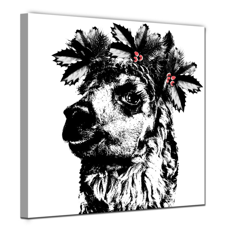 'Alpaca Elf'  Christmas Wall Art