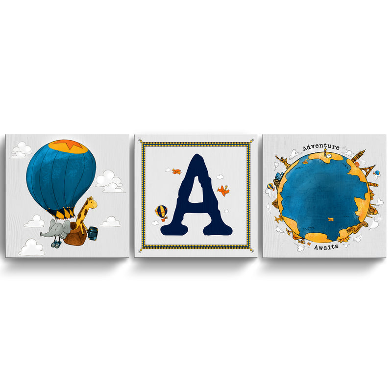 Adventure Awaits' 3 Piece Wrapped Canvas Wall Art Set