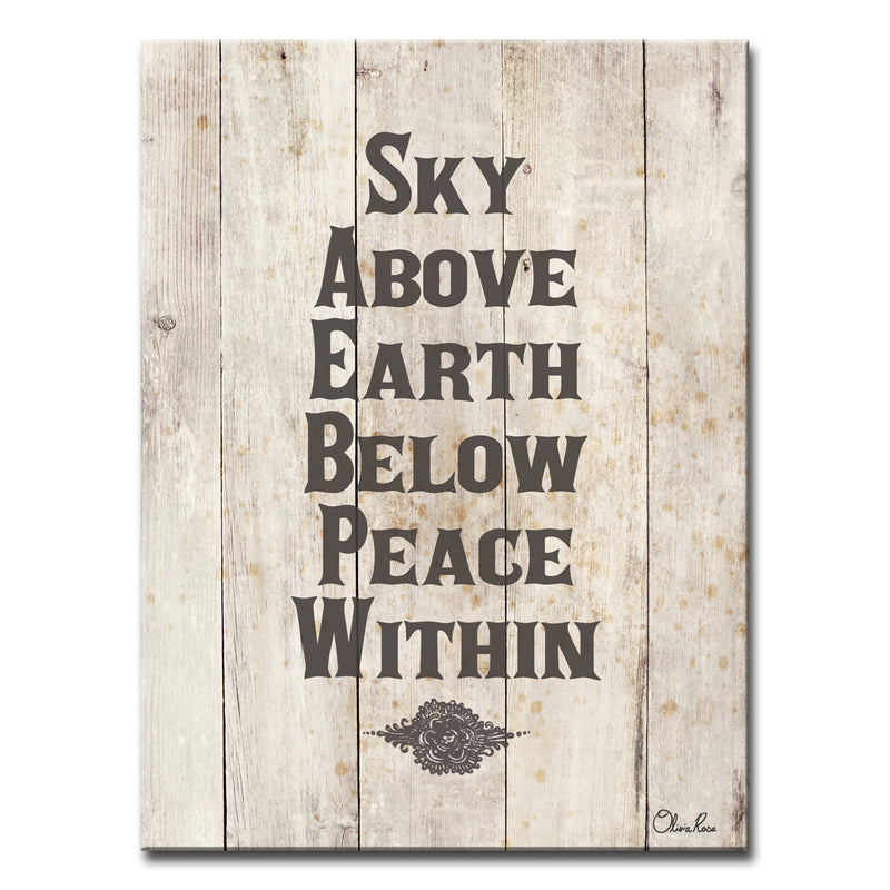 Sky Earth Peace' Inspirational Wall Art