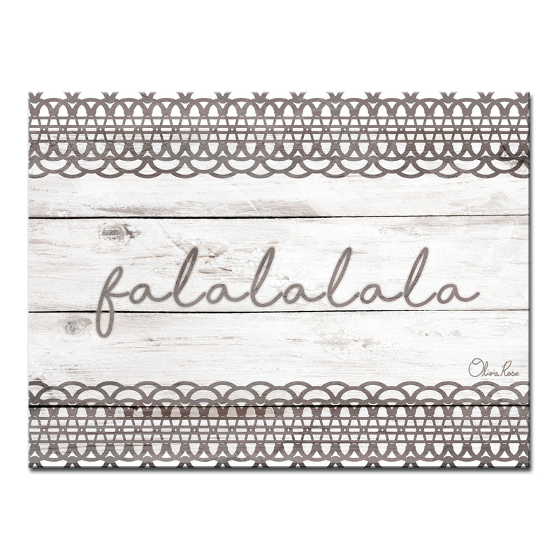 'Christmas Falala' Wrapped Canvas Holiday Textual Wall Art