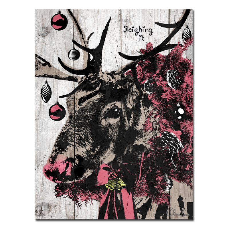 Christmas Reindeer'  Textual Wall Art