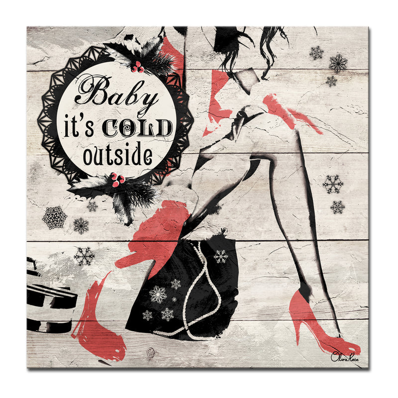 Christmas Cold Out'  Textual Wall Art